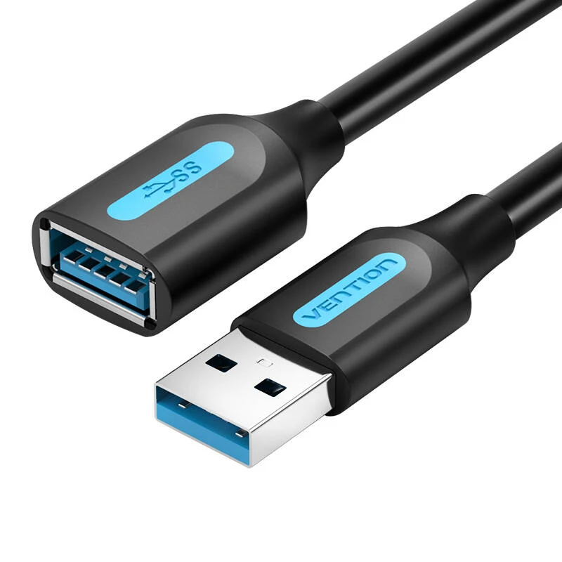 Vention USB 3.0 kištukinis ilginamasis kabelis Vėdinimo CBHBI 3m juodas PVC