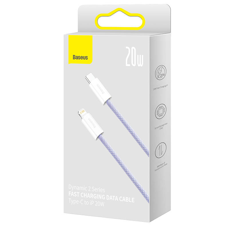 USB-C laidas, skirtas Lightning Baseus Dynamic 2 Series, 20W, 1m (violetinė)