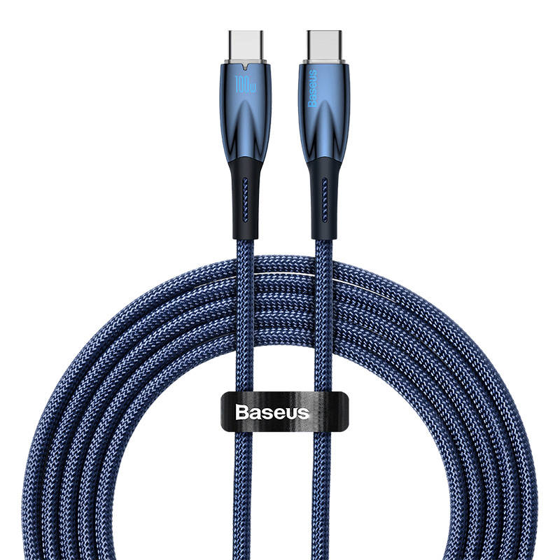 Baseus Glimmer USB-C - USB-C kroviklis, 100W, 2m (kék)
