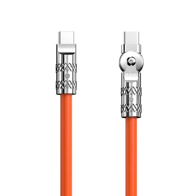 USB-C į USB-C besisukantis kabelis Dudao L24CC 120W 1m (oranžinė)