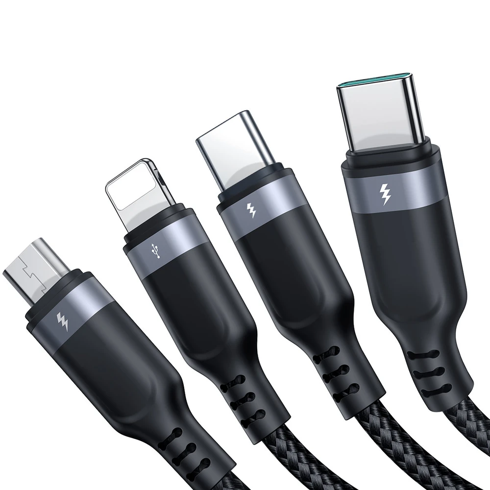 USB kabelis Joyroom S-1T4018A18, 4 in 1, 3.5A / Kabelis 1.2 m (juodas)