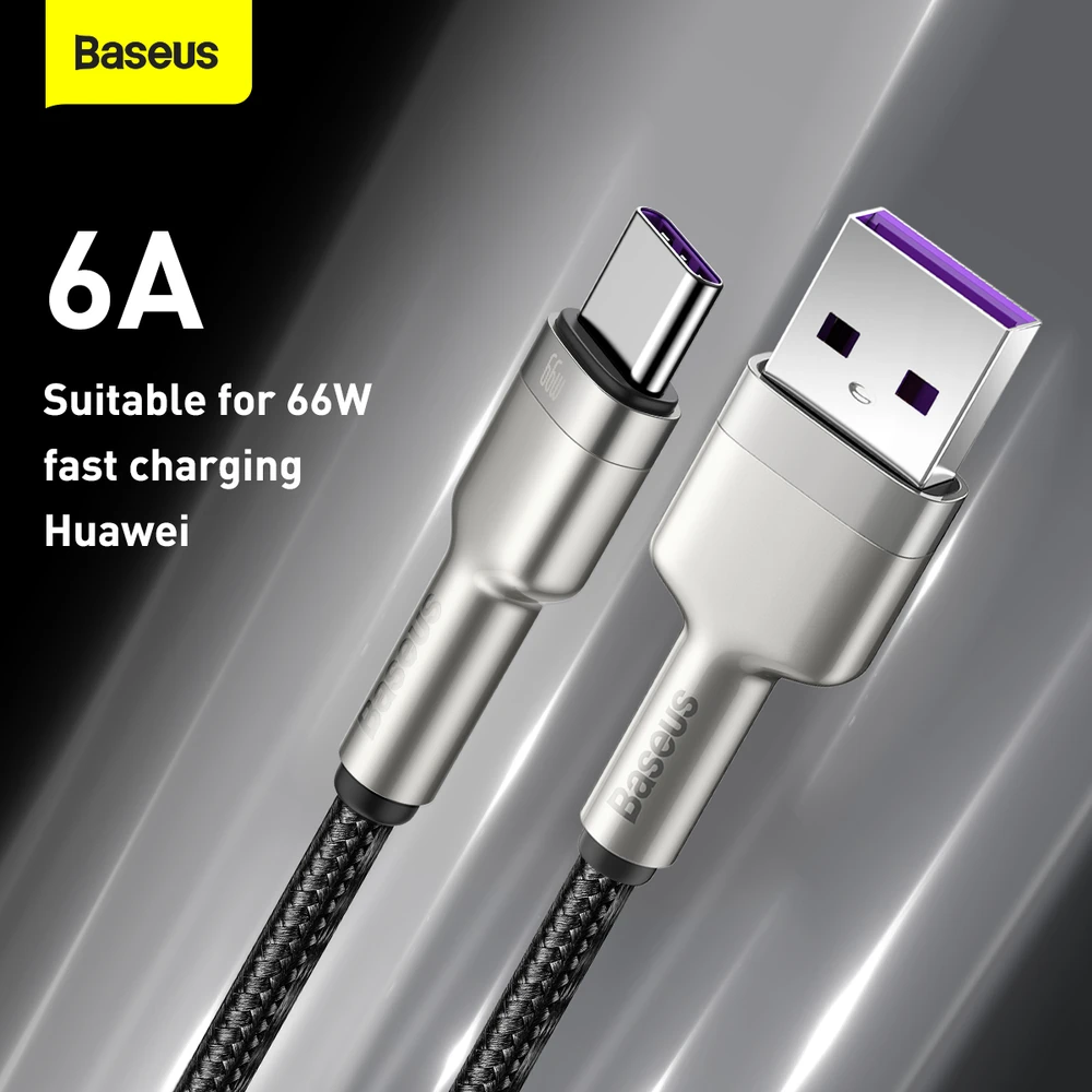 Kabelis USB A - USB C, 1.0m 66W (netinka iPhone 15 įkrovimui) Cafule BASEUS