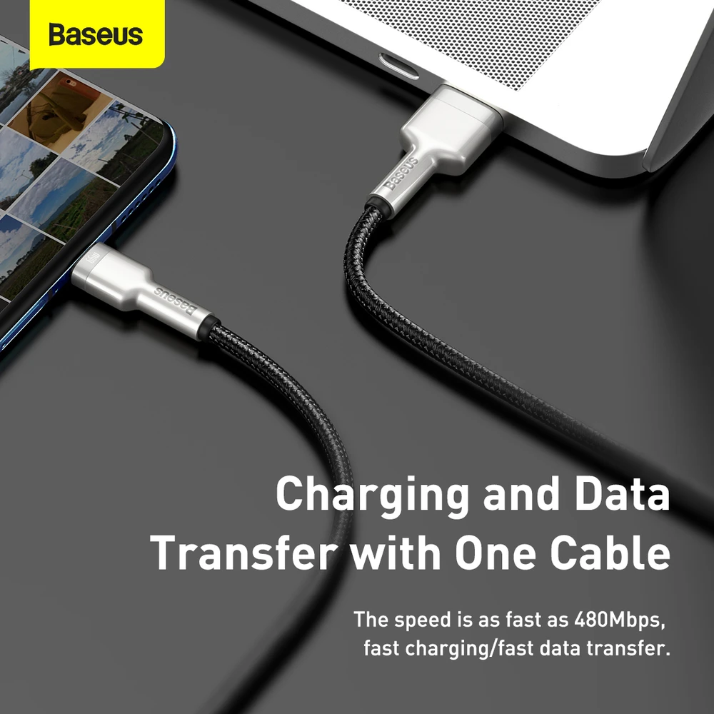 Kabelis USB A - USB C, 1.0m 66W (netinka iPhone 15 įkrovimui) Cafule BASEUS
