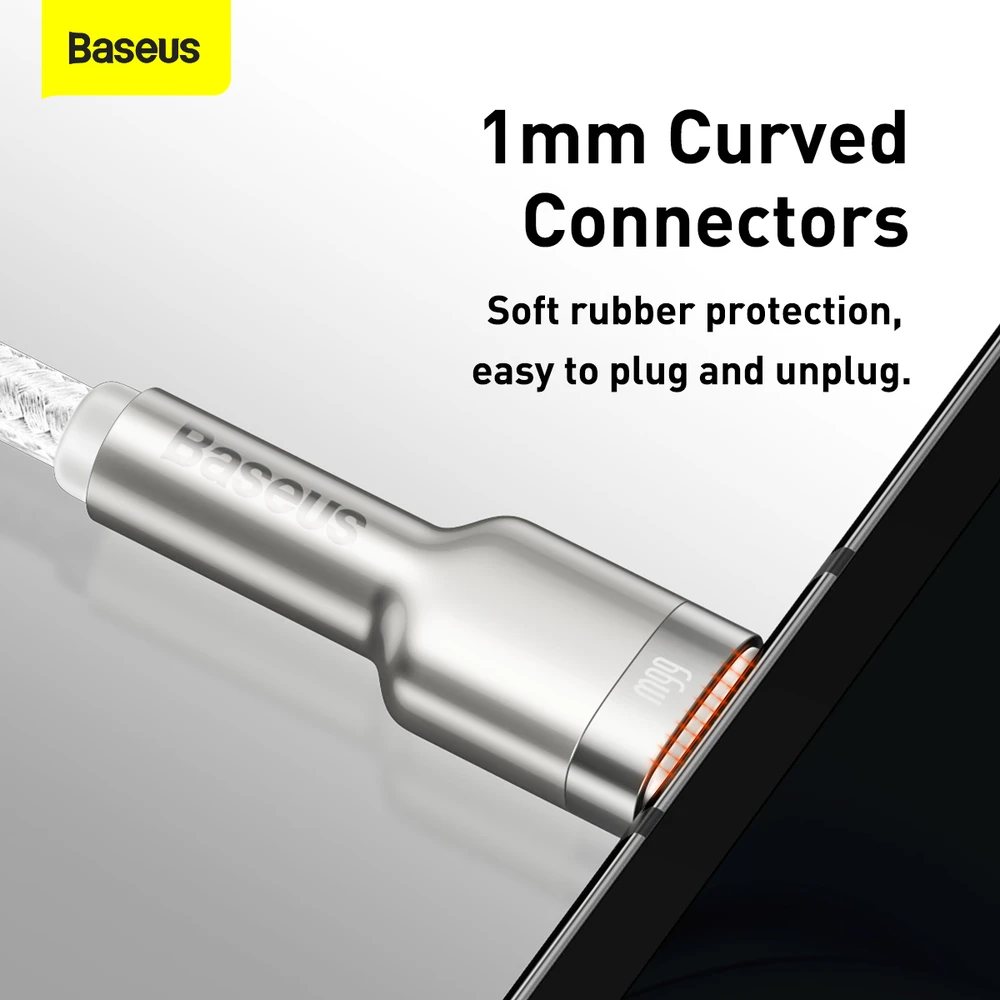 Baseus Cafule USB-USB-C kabelis 66W 2m - Baltas