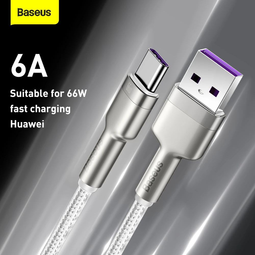 Baseus Cafule USB-USB-C kabelis 66W 2m - Baltas