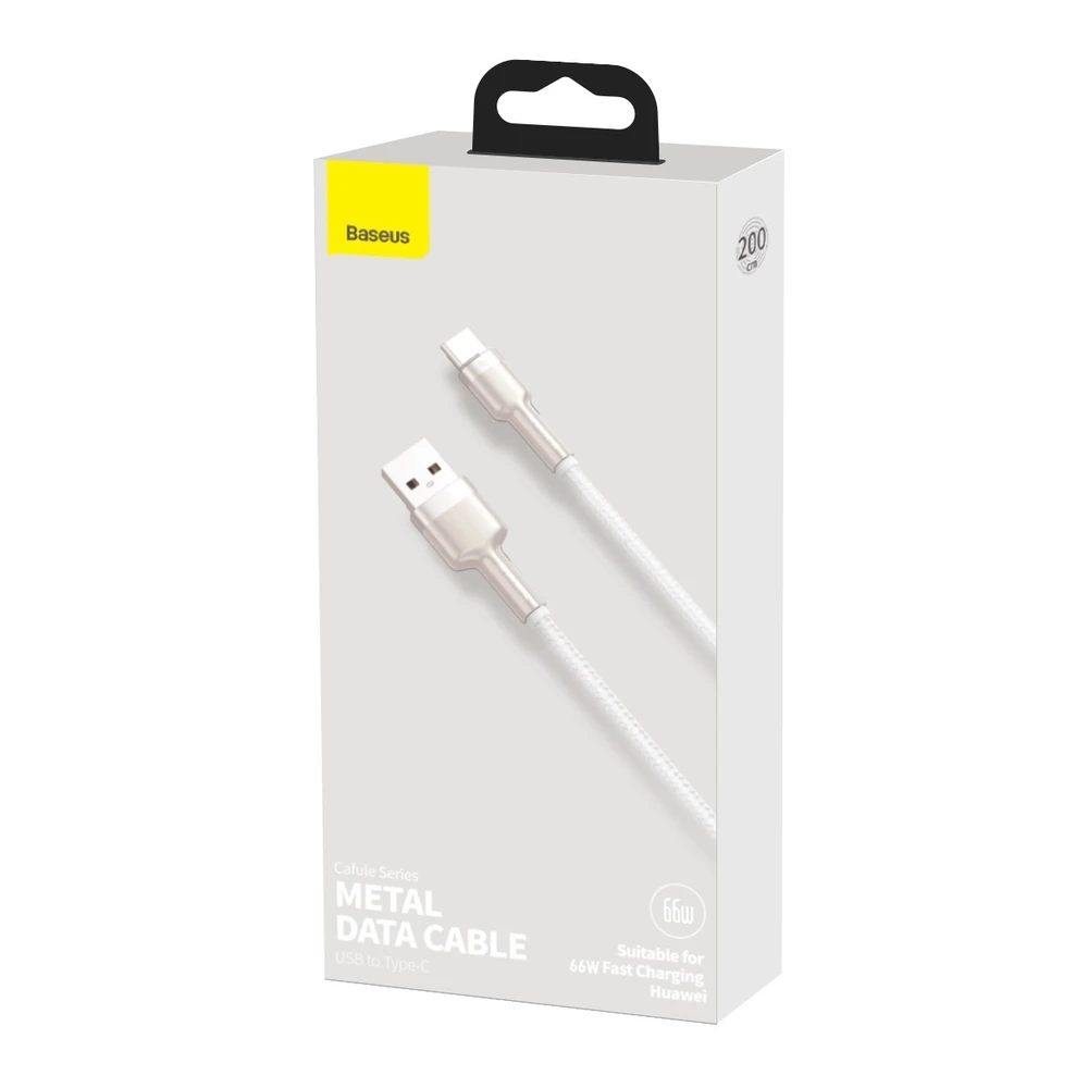 Baseus Cafule USB-USB-C kabelis 66W 2m - Baltas