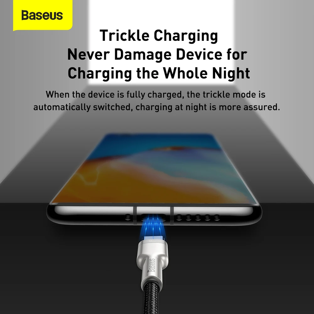 Kabelis USB A - USB C, 1.0m 66W (netinka iPhone 15 įkrovimui) Cafule BASEUS