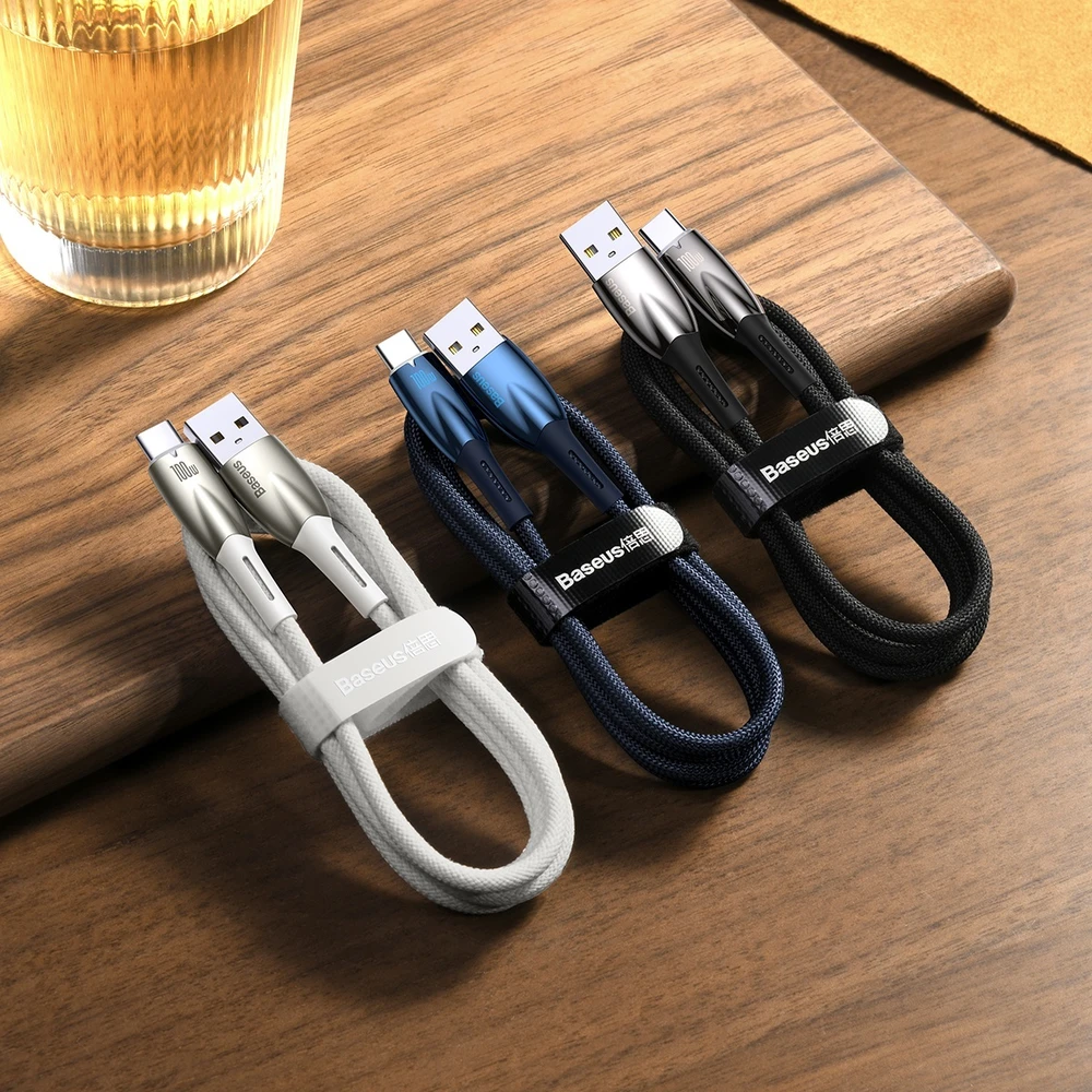 USB laidas, skirtas USB-C Baseus Glimmer serijai, 100 W, 1 m (juodas)