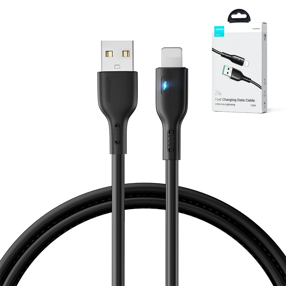 Joyroom USB - Lightning Data Cable, 2.4A, 480Mb/s, 1.2m, Juodas (S-UL012A13)