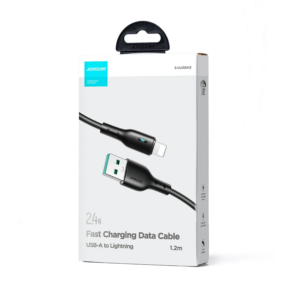 Joyroom USB - Lightning Data Cable, 2.4A, 480Mb/s, 1.2m, Juodas (S-UL012A13)