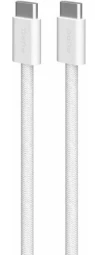 Kabelis Puro Braided USB-C/USB-C 60W, 1,5 m, baltas