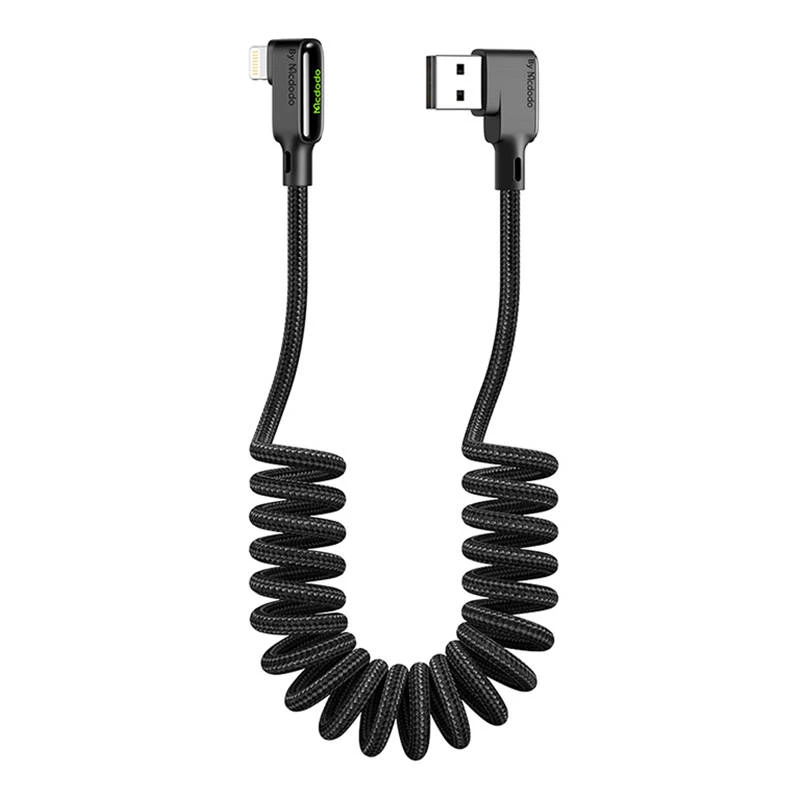 USB prie Lightning kabelis, Mcdodo CA-7300, kampinis, 1.8 m (juodas)