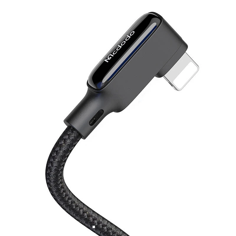 USB prie Lightning kabelis, Mcdodo CA-7300, kampinis, 1.8 m (juodas)