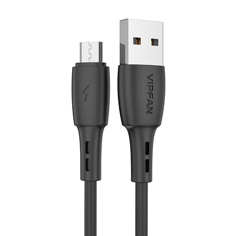 Vipfan USB ir micro USB kabelis Racing X05 3A 1m - Juodas