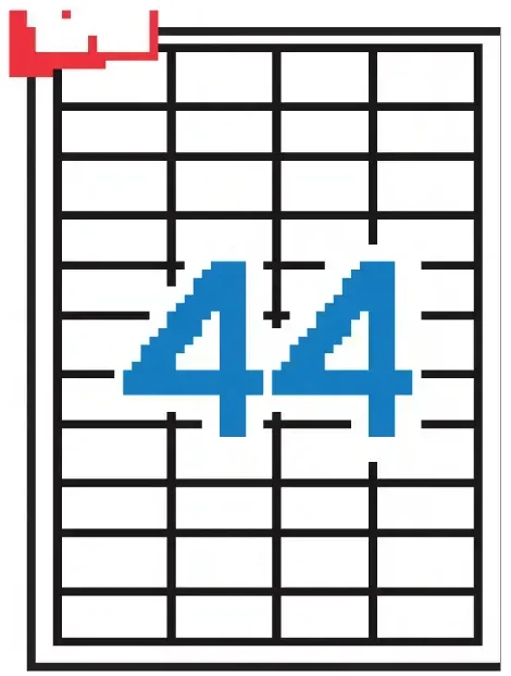 Lipnios etiketės Apli, A4, 48.5×25.4mm, 44 etiketės lape, 100 lapų