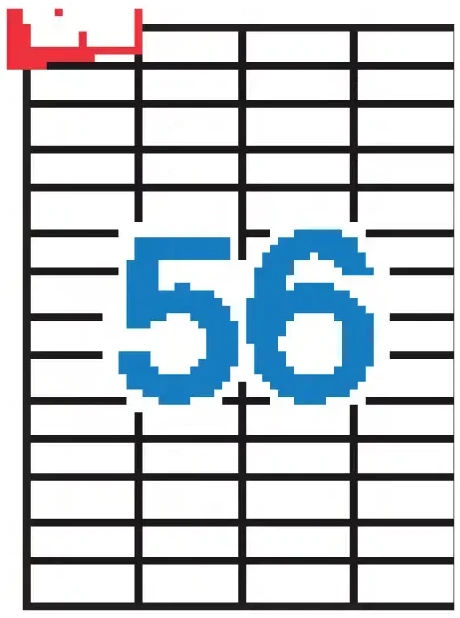Lipnios etiketės Apli, A4, 52.5×21.2mm, 56 etiketės lape, 100 lapų, baltos spalvos