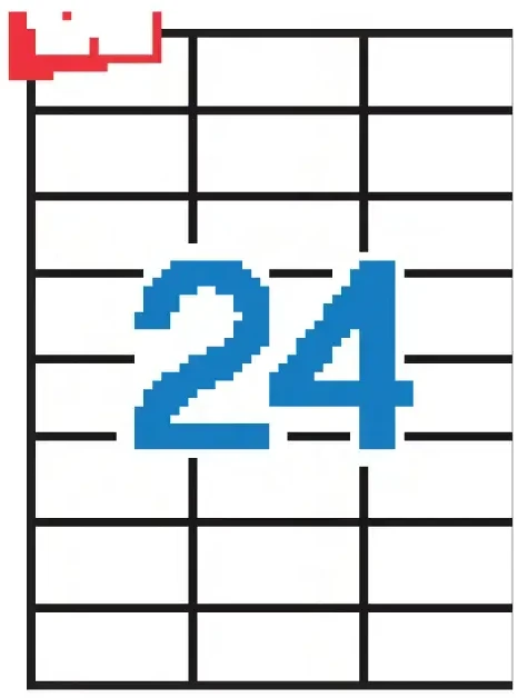 **Lipnios etiketės iš perdirbto popieriaus Apli, A4, 70x37mm, 24 etiketės lape, 100 lapų, baltos spalvos