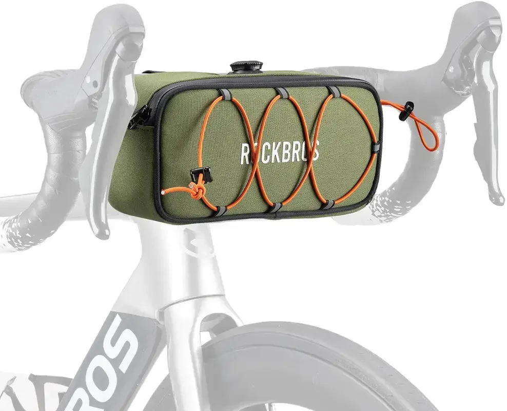 Rockbros TL001 ROAD TO SKY 1.9L Atsparus vandeniui Handlebar Bike Bag - Žalias
