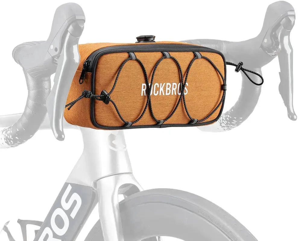 Rockbros TL001 ROAD TO SKY 1.9L Handlebar Bike Bag Atsparus vandeniui - Oranžinis