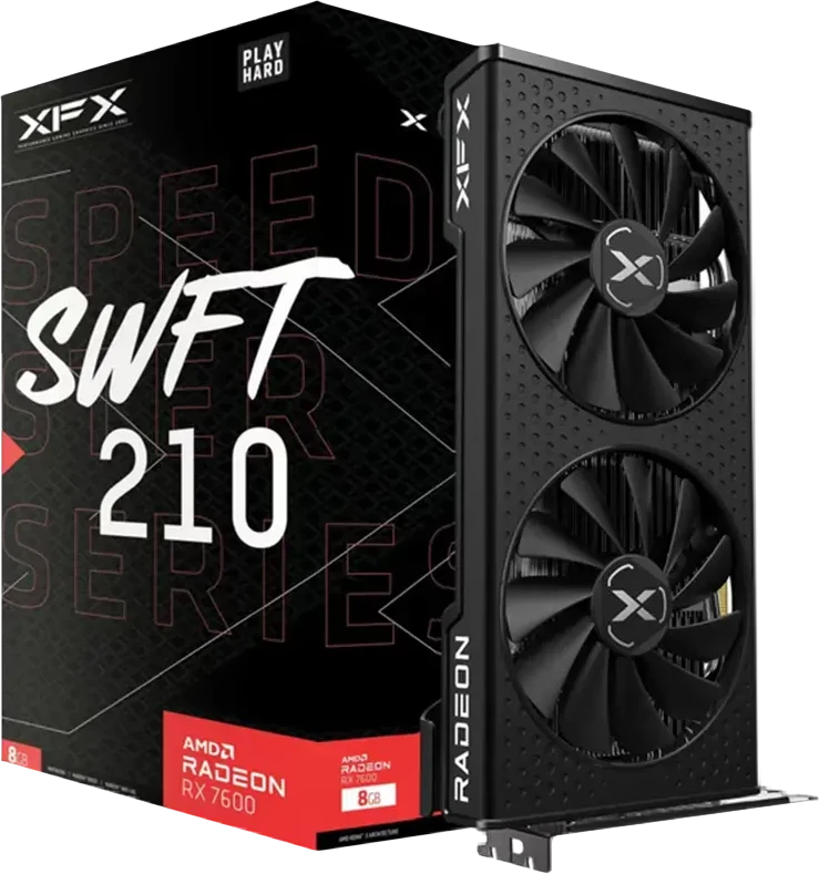 Vaizdo Plokštė - XFX RX-76PSWFTFY AMD Radeon RX 7600 8 GB GDDR6