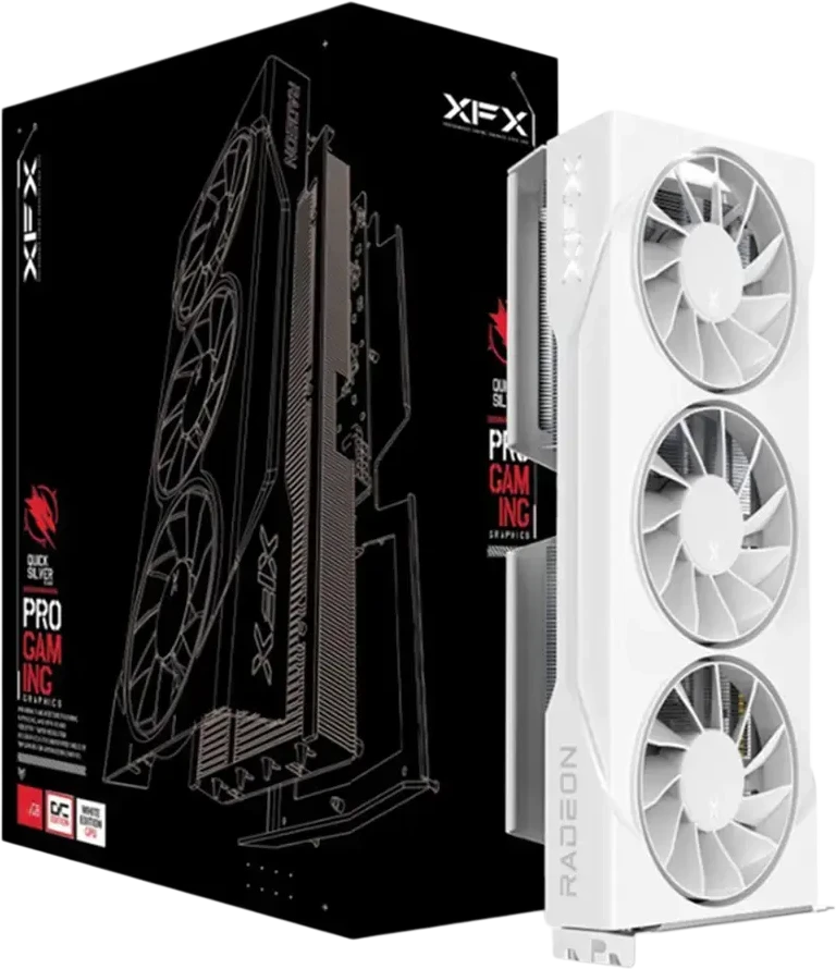 Vaizdo plokštė XFX Radeon RX 9060 XT Swift Baltas trijų ventiliatorių 16GB OC