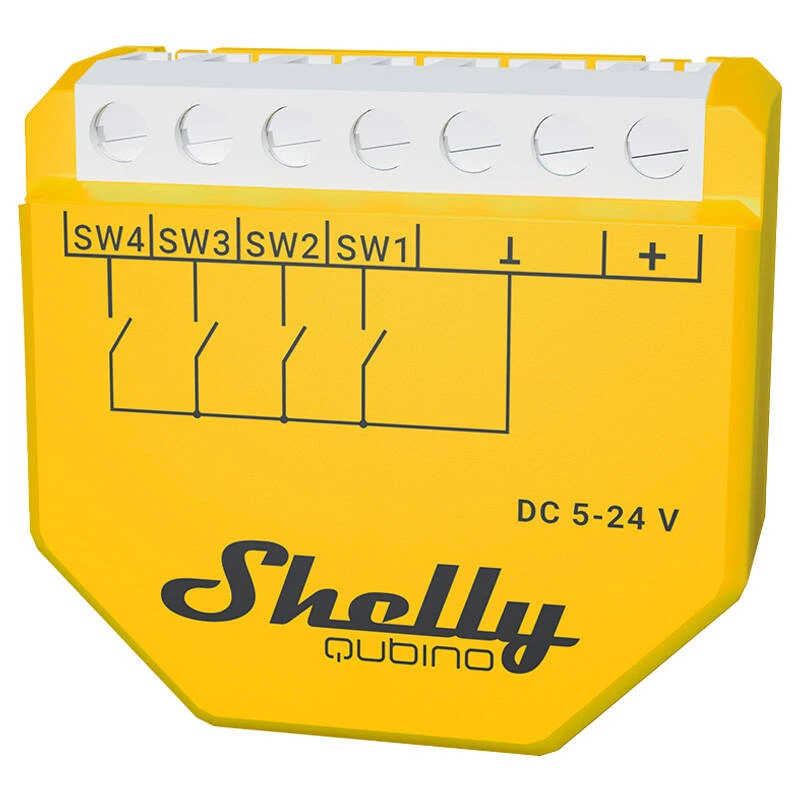 Shelly Qubino Wave i4 DC – keturių įėjimų Z-Wave™ valdiklis.