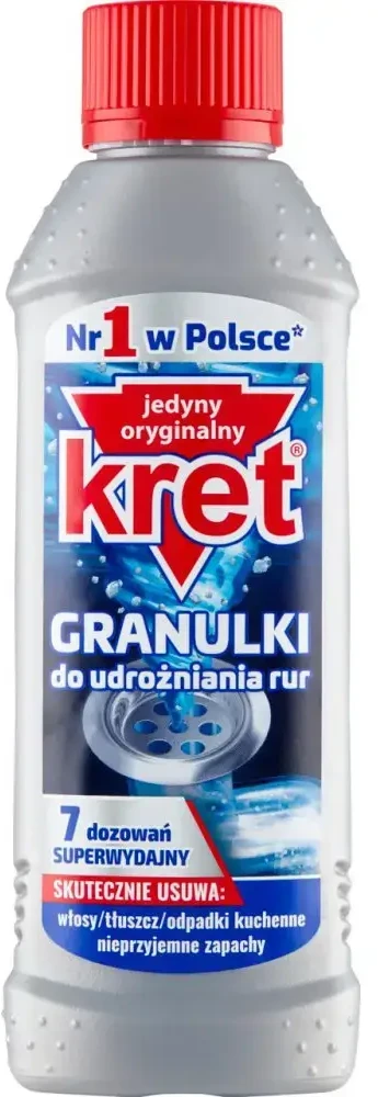 Kanalizacijos vamzdžių valymo priemonė KRET, granulės, 280g