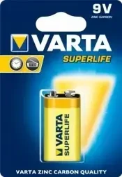 Varta Super Heavy Duty 9V 6F22 baterija, 1 vnt.