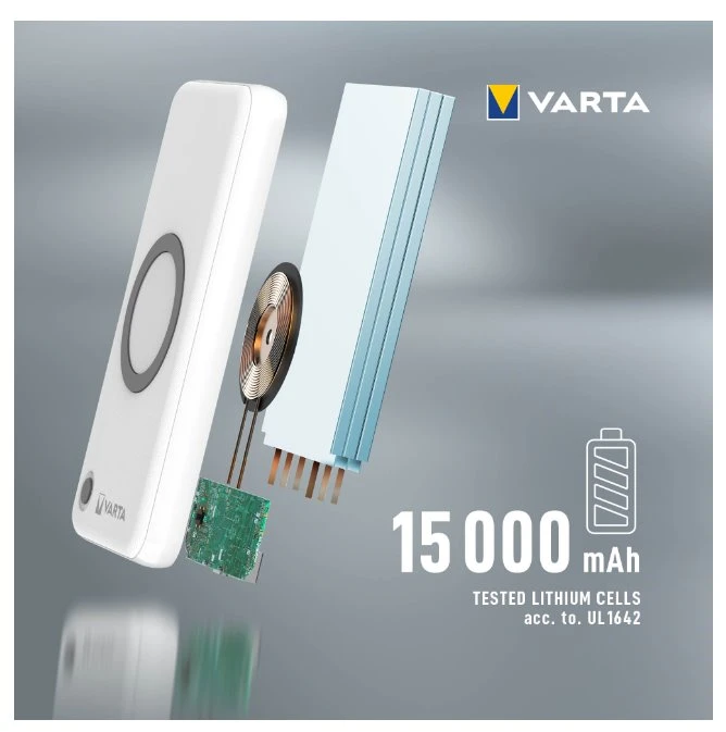 Varta Wireless Power bank-charger Energy 15000mAh 57908 išorinė baterija (powerbank)-pakrovėjas