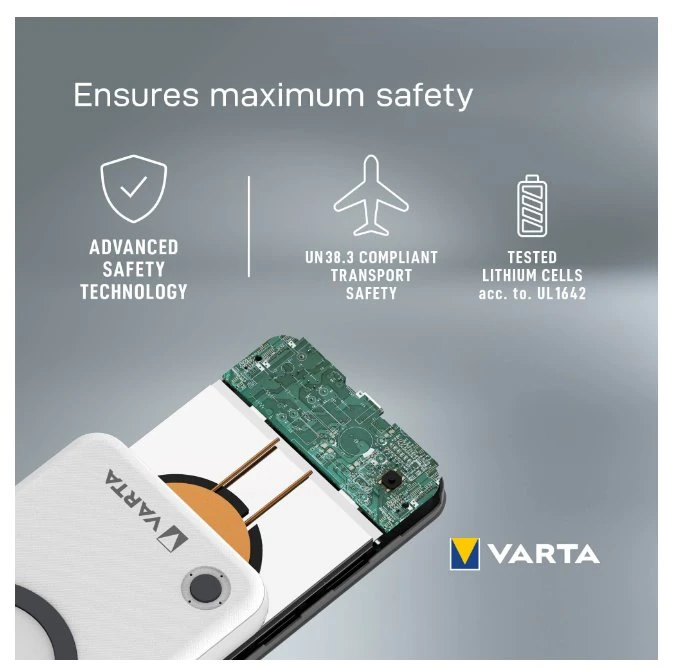 Varta 57909 101 111 nešiojamasis įkroviklis Ličio polimeras (LiPo) 20000 mAh Belaidis įkrovimas Balta