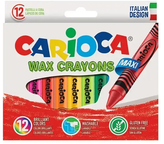 Vaškinės kreidelės CARIOCA Maxi, 12 vnt.