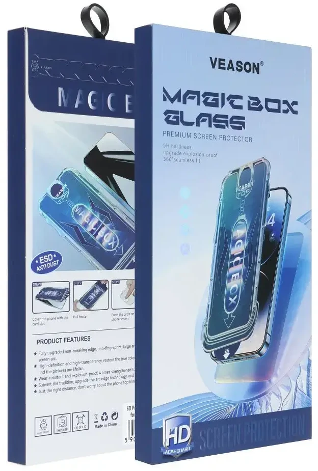 6D Pro Veason Easy-Install Glass + aplikatorius - skirtas iPhone 14 Pro Max juodas