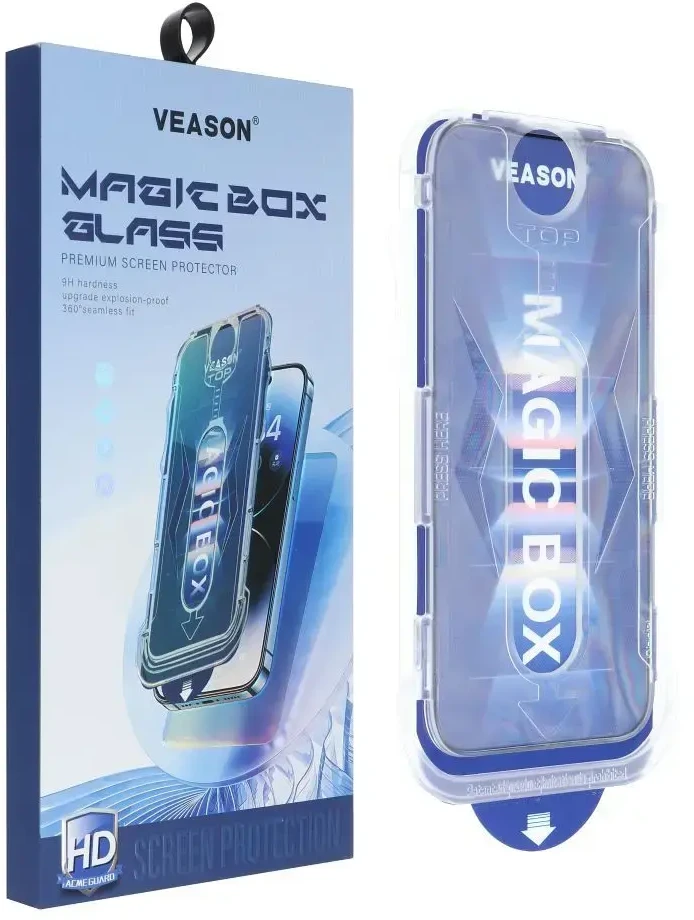 6D Pro Veason Easy-Install Glass + aplikatorius - skirtas iPhone 13 juodas