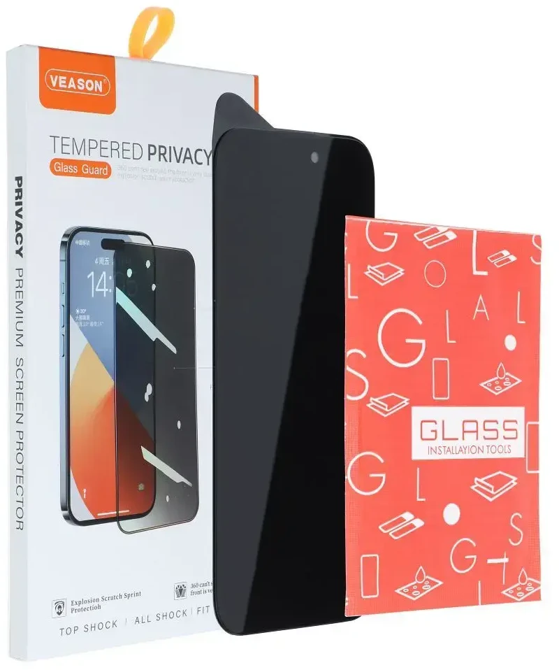 6D Pro Veason Privacy Glass - for Iphone 13 Pro Max / 14 Plus juodas