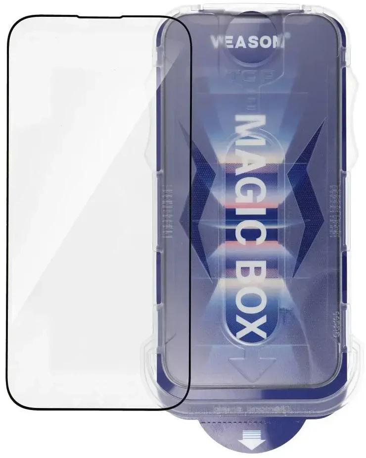 6D Pro Veason Easy-Install Glass + aplikatorius - skirtas iPhone 14 Pro Max juodas