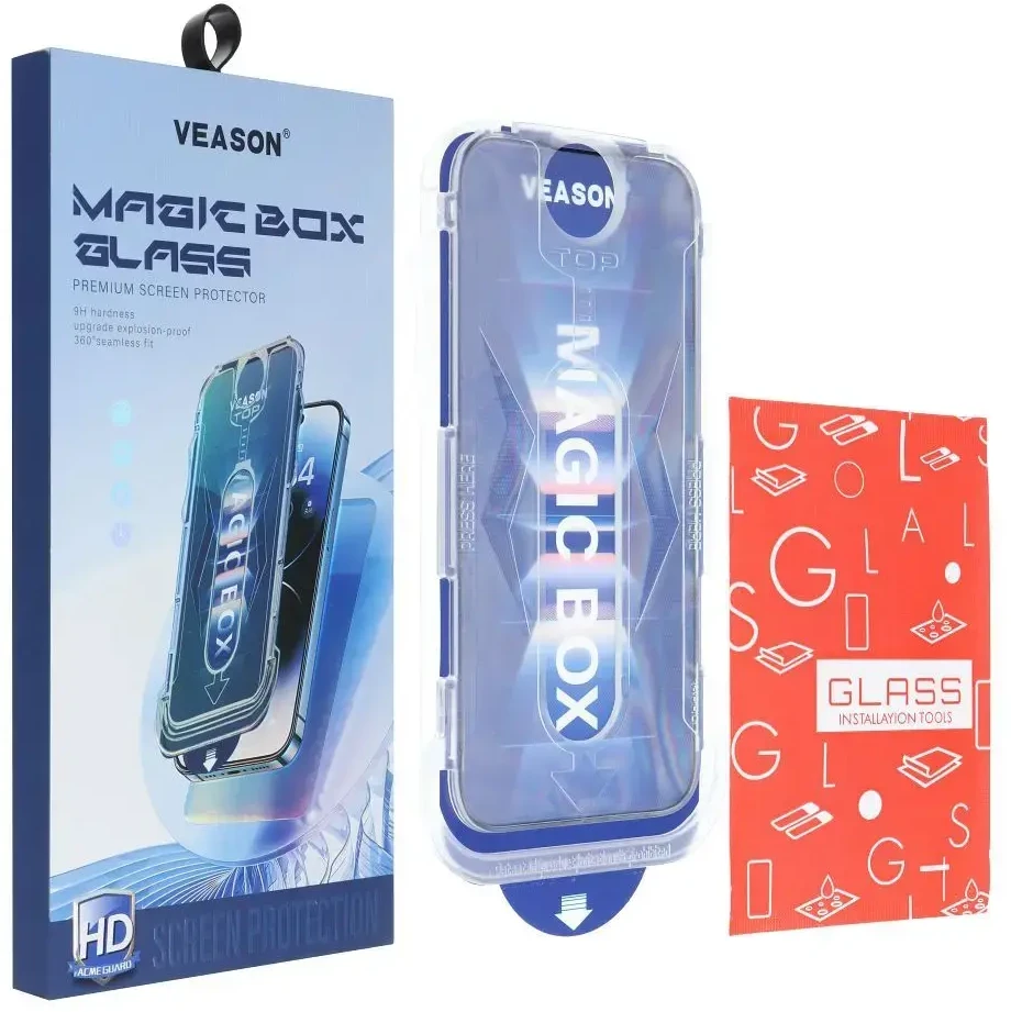 6D Pro Veason Easy-Install Glass + aplikatorius - skirtas iPhone 14 Pro Max juodas