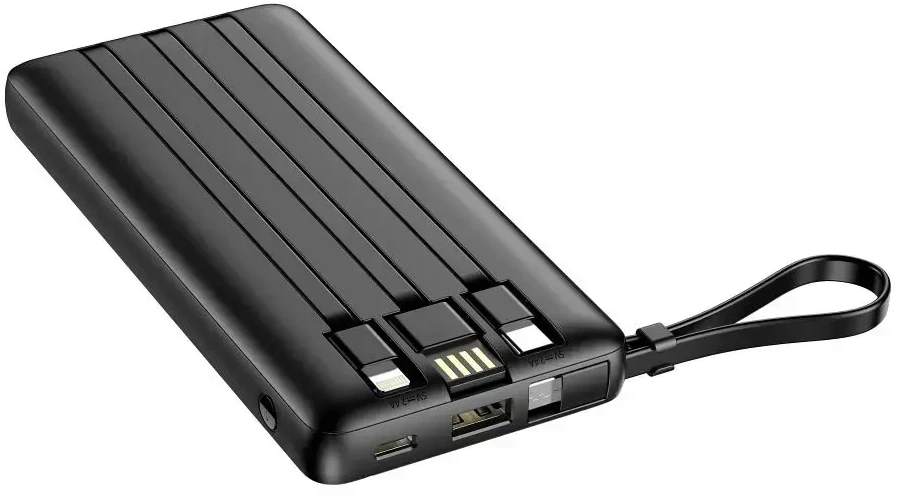 Išorinė baterija POWER BANK VEGER C10 10000mAh (USB,USB-A,Type-C,MicroUSB,lightning) juoda