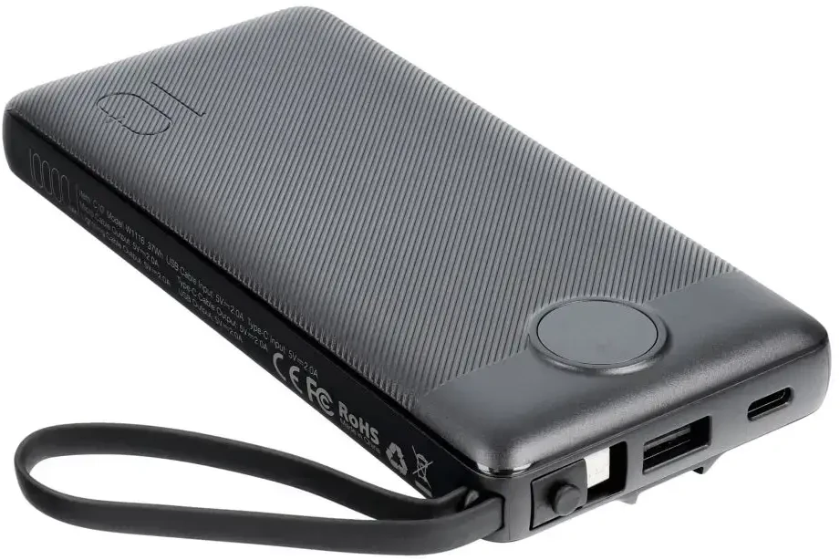 Išorinė baterija POWER BANK VEGER C10 10000mAh (USB,USB-A,Type-C,MicroUSB,lightning) juoda
