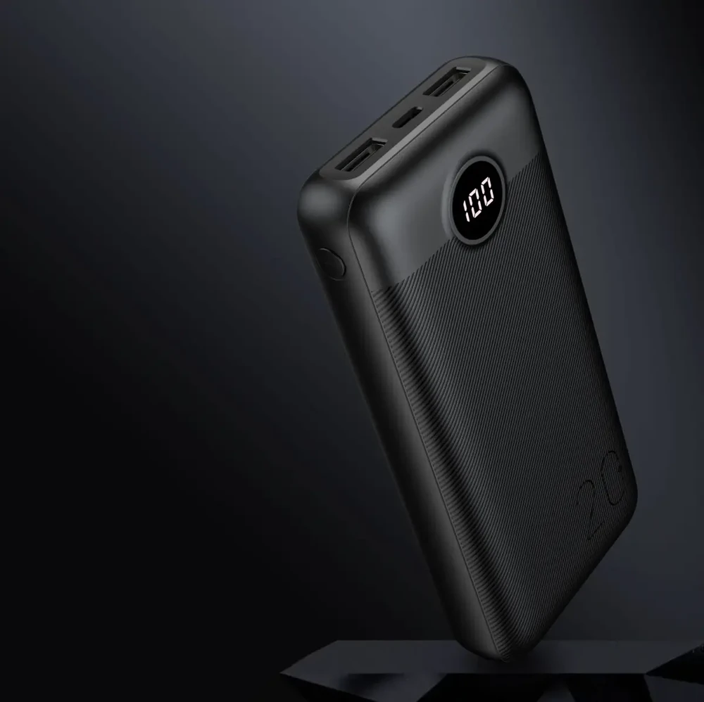 Išorinė baterija POWER BANK VEGER (L20S) 20000mAh (2xUSB; 1xType-C; QC3.0 20W) juoda