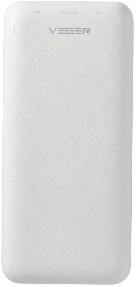 Powerbank Veger L20S (VP2039PD / W2039PD) PD QC3.0 2A 20W 20000 mAh baltas