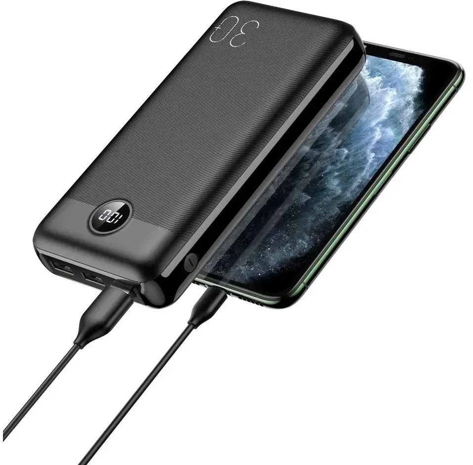 Išorinė baterija POWER BANK VEGER (W3008PD) 30000mAh (3xUSB; 1xType-C; QC3.0 20W) juoda