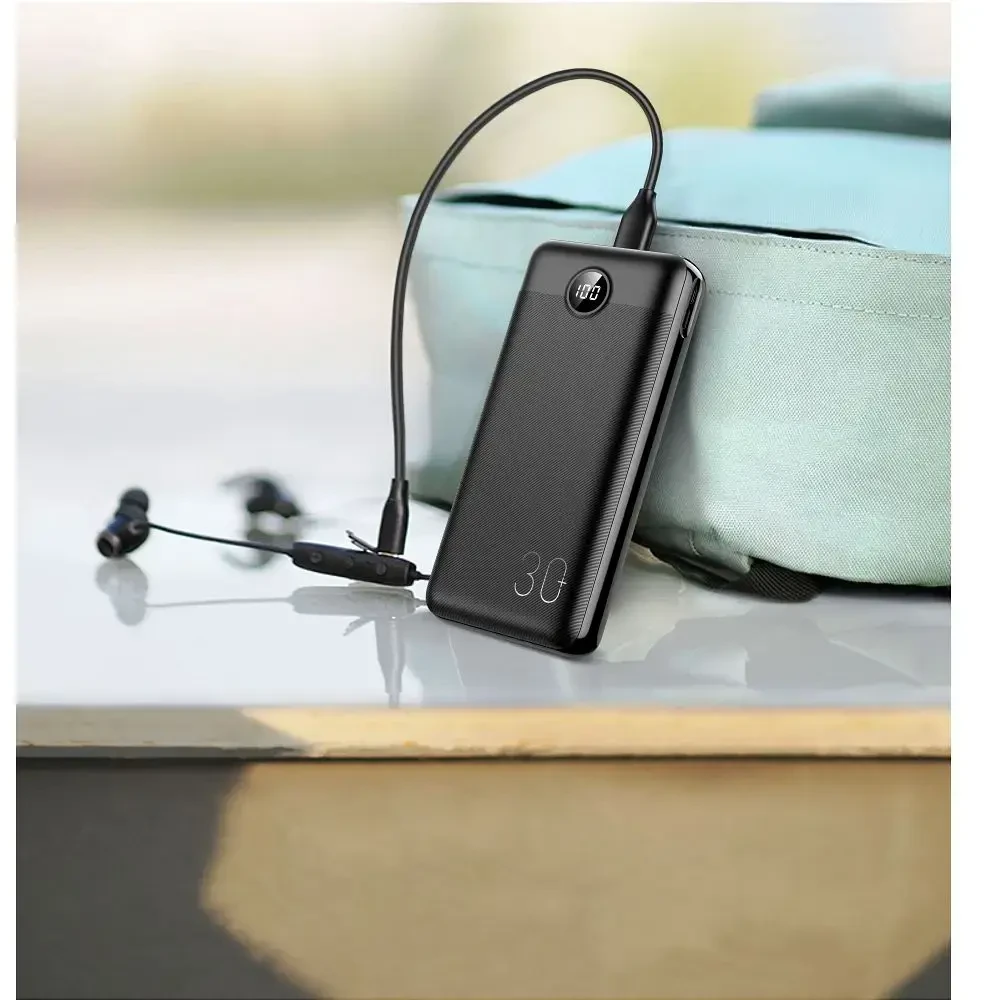 Išorinė baterija POWER BANK VEGER (W3008PD) 30000mAh (3xUSB; 1xType-C; QC3.0 20W) juoda