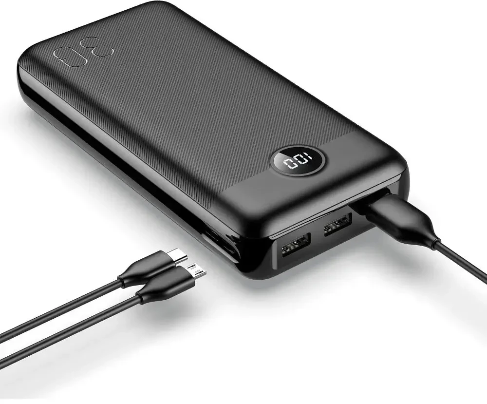 Išorinė baterija POWER BANK VEGER (W3008PD) 30000mAh (3xUSB; 1xType-C; QC3.0 20W) juoda