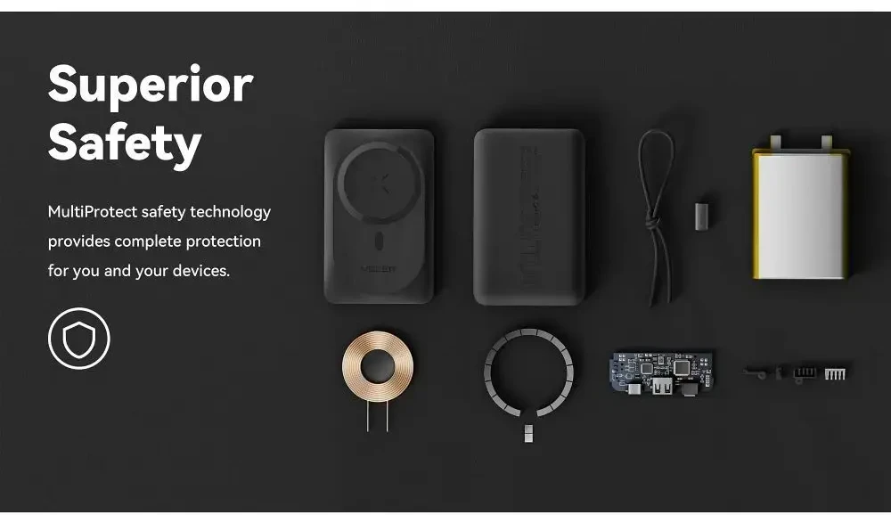 Išorinė baterija POWER BANK VEGER (VP1151) 10000mAh su belaidžiu įkrovikliu (Magsafe 15W) balta