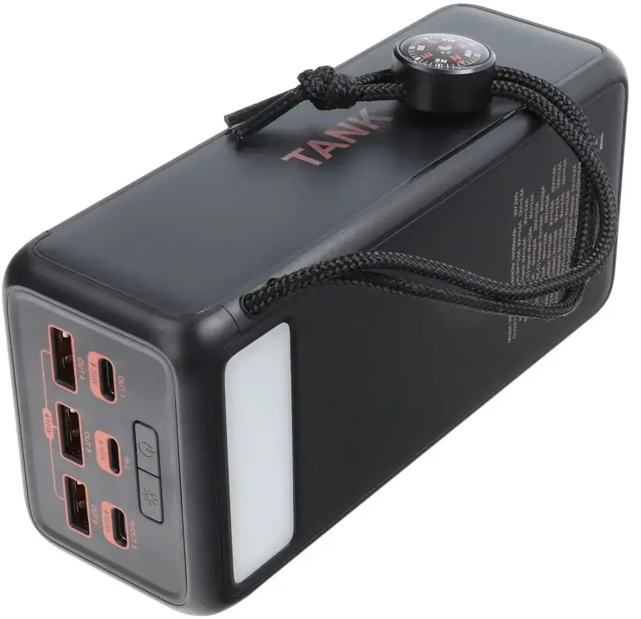 Veger Tank Boost (W5001C) Power Bank | 56,000 mAh | 130W | PD, QC | USB-A, USB-C | juodas
