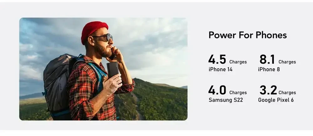 Nešiojamoji baterija Veger TCE130 (W2503) PD 130W 25000 mAh su integruotais C tipo laidais / Lightning juodas