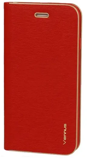 Vennus Book dėklas su rėmeliu skirtas Huawei P8 Lite *** (2017) / P9 Lite *** (2017) raudonos spalvos