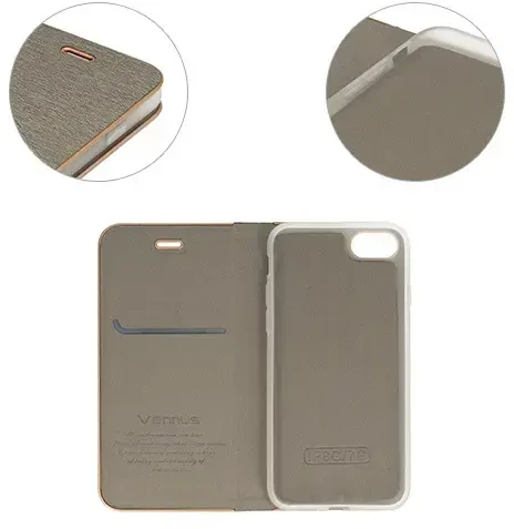 Vennus Book dėklas su rėmeliu skirtas Huawei P8 Lite *** (2017) / P9 Lite *** (2017) pilkos spalvos
