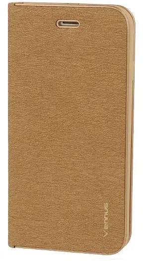Vennus Book dėklas su rėmeliu skirtas Samsung Galaxy S24 Ultra aukso spalvos