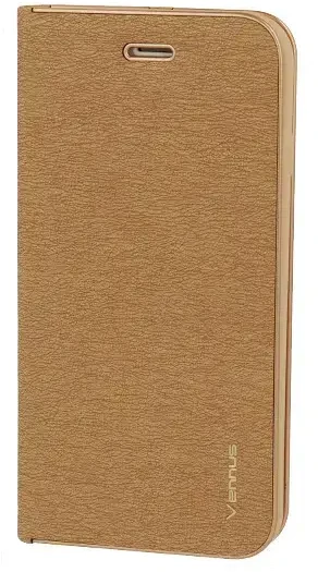 Vennus Book dėklas su rėmeliu skirtas Apple iPhone 14 Plus aukso spalvos